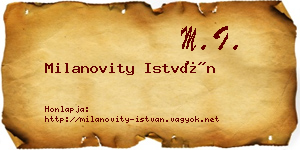 Milanovity István névjegykártya